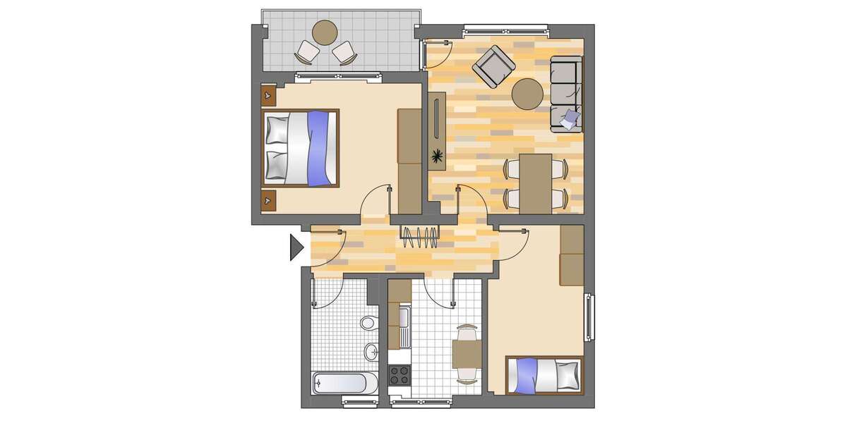 Etagenwohnung Gelsenkirchen Hassel - 3 Zimmer, 63 m&sup2;, 335&euro; | Angebot:27286378